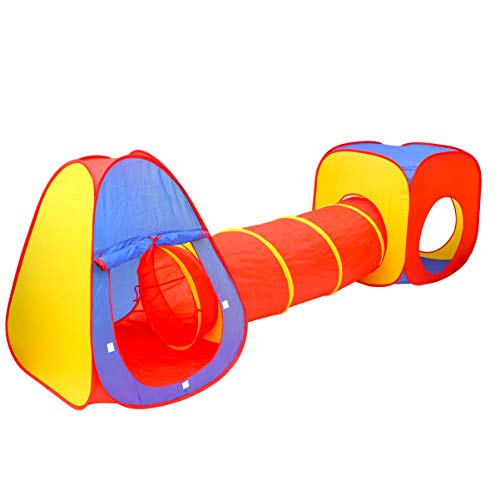 TOYANDONA Tienda de Juegos para Niños con Túnel Interior Al Aire Libre Casa de Juegos Pop up Play Tent Tubo de Rastreo para Niños Niñas