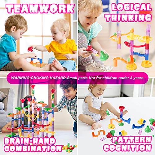 TR Turn Raise Circuito Canicas, Pista de Canicas Marble,Juego Bloques de Construcción Laberinto de Canicas, Juguete Educativo Educación Temprana Infantil Niños (133 Piezas)
