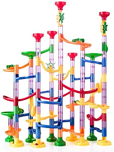 TR Turn Raise Circuito Canicas, Pista de Canicas Marble,Juego Bloques de Construcción Laberinto de Canicas, Juguete Educativo Educación Temprana Infantil Niños (133 Piezas)