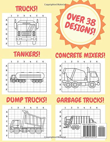 Truck Grid Copy: Kid's Activity Book To Learn How To Draw Different Types Of Trucks In Easy Way (Colorforfun)