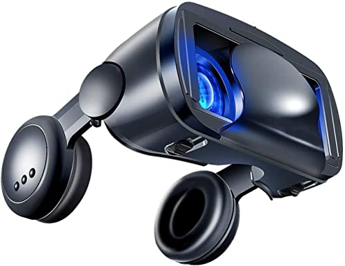 TWSHLL Vidrios VR con Auriculares, Realidad Virtual 3D Glasses Suaves y cómodos para películas y Juegos en 3D, compatibles con Smartphone de 5-7 Pulgadas