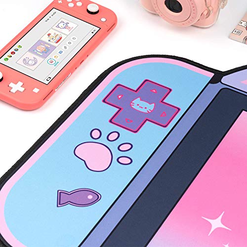 U Core Alfombrilla de ratón con orejas de gato, base de goma antideslizante, para escritorio, fácil de limpiar, para juegos, escritura o trabajo en casa