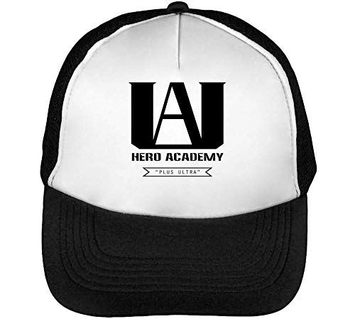 U.A. High Plus Ultra My Hero Academia Logo Gorras Hombre Snapback Beisbol Negro Blanco