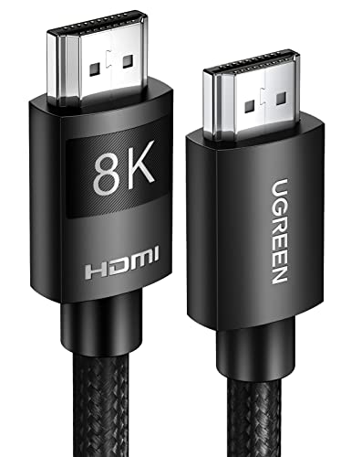 UGREEN 8K HDMI 2.1 Cable, HDMI Macho a Macho 8K@60Hz 48Gbps Alta Velocidad 4K@120Hz UHD, eARC, HDR Dinámico, Dolby Vision, 3D, HDCP 2.3, Compatible con PS5 PS4 Pro Xbox One X PC HDTV Monitor, 2Metros