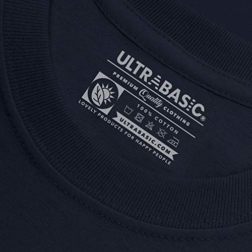 Ultrabasic Camiseta para Hombre Dios Salve a la Reina - God Save The Queen - Ya no la inocencia - No Longer Innocence (Azul Marino)