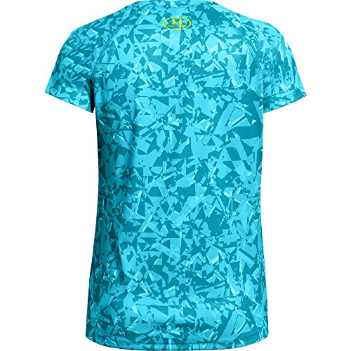 Under Armour playera de manga corta con logo grande para niña, Niñas, camisa manga corta, 1331671-439, Engaño/Amarillo de alta visibilidad, extra-small