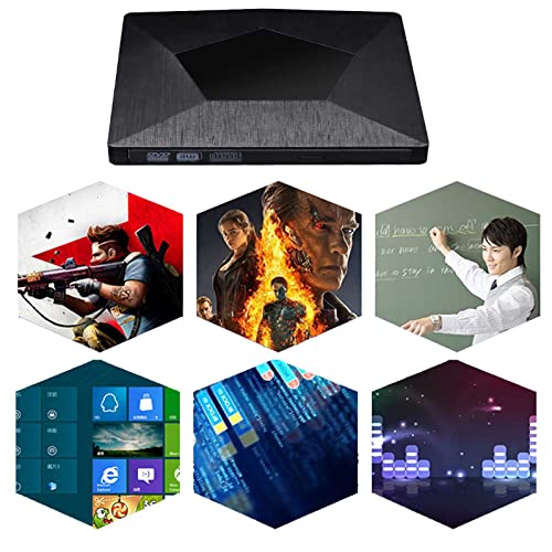 Unidad Externa de portátil USB 3.0 Type-C Unidad de Disquete Externa grabadora portátil Delgada Lector de Lector óptico para PC,Laptop,Notebook,PC móvil,PC Desktop