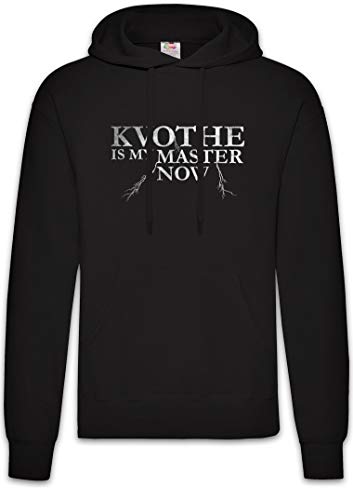 Urban Backwoods Kvothe Is My Master Now Hoodie Sudadera con Capucha Sweatshirt Negro Talla M