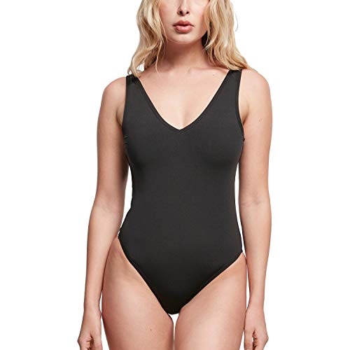 Urban Classics Ladies Recycled High Leg Swimsuit Traje de Bao de una Sola Pieza, Negro, S para Mujer