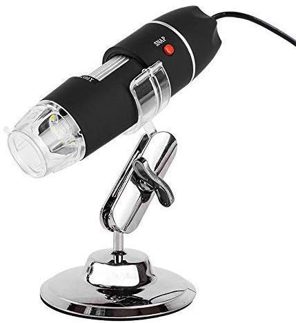 USB Digital Microscope 500X Bio-Enlightenment Microscope Science Microscope Digital Zoom with Professional Base Send Slice-for-Bio-Enlightenment Science