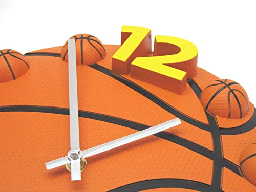 Valentoria Reloj de pared de baloncesto de 30,48 cm, para dormitorio, sala de estar, reloj despertador de cumpleaños y Navidad, regalo para niños, niños, niños, bebés, fans de baloncesto de la NBA