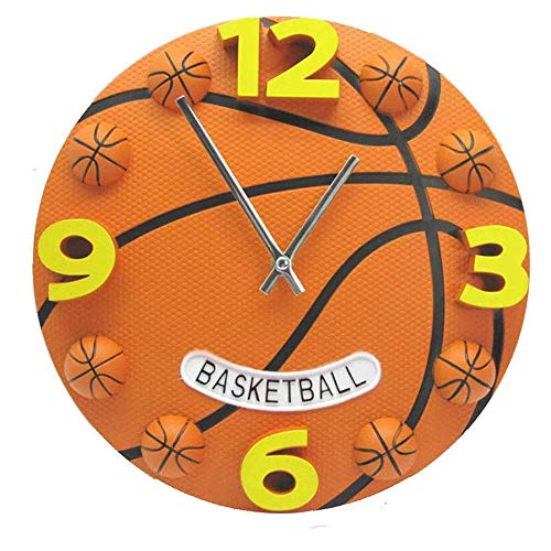 Valentoria Reloj de pared de baloncesto de 30,48 cm, para dormitorio, sala de estar, reloj despertador de cumpleaños y Navidad, regalo para niños, niños, niños, bebés, fans de baloncesto de la NBA