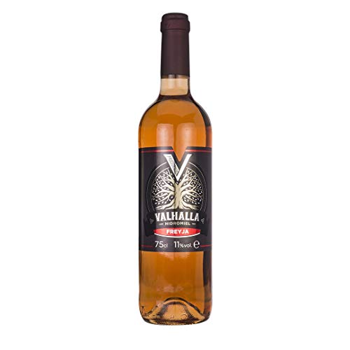 Valhalla Hidromiel Freyja | Bebida Ecológica, Aromas a Frutos Rojos, Grosella y Cereza, Sabor a Frutas del Bosque, Ligero y Fresco, Botella 75 cl