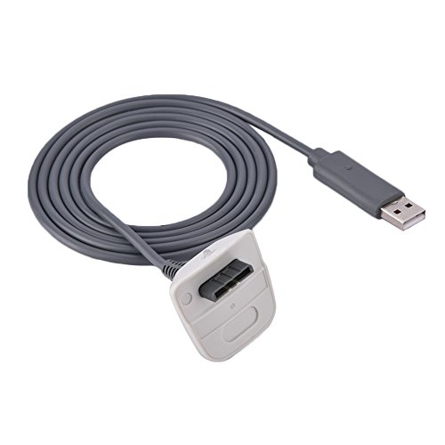 Vbestlife Cable de Carga USB, Cable rápido del Cargador del regulador inalámbrico del Juego del 1.5m para Xbox 360(Gris)