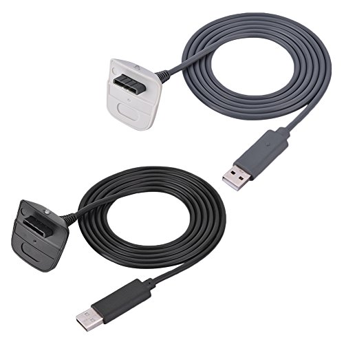 Vbestlife Cable de Carga USB, Cable rápido del Cargador del regulador inalámbrico del Juego del 1.5m para Xbox 360(Gris)