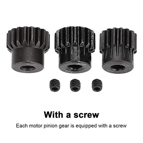 Venta Loca Engranaje de piñón de Motor RC, Robusto y Duradero 5 mm 32DP Metal Negro 13-15T 16-18T 19-21T Engranajes de Motor RC, para Coches Motor 1/8 RC Car(16T 17T 18T)