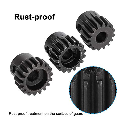 Venta Loca Engranaje de piñón de Motor RC, Robusto y Duradero 5 mm 32DP Metal Negro 13-15T 16-18T 19-21T Engranajes de Motor RC, para Coches Motor 1/8 RC Car(16T 17T 18T)