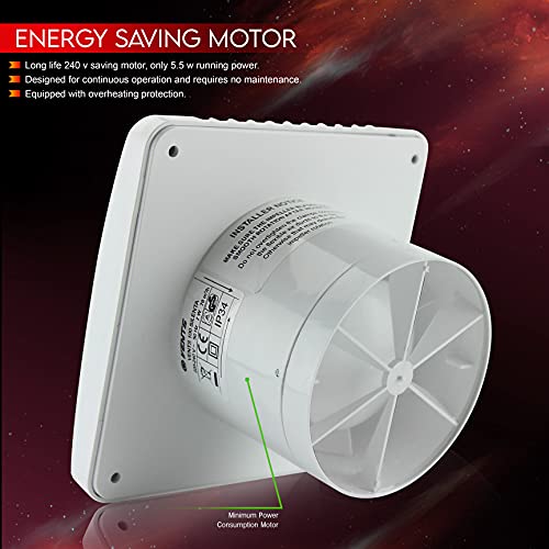 Vents 100 Silenta MT K - Ventilador extractor de baño, silencioso, con temporizador, Blanco brillante