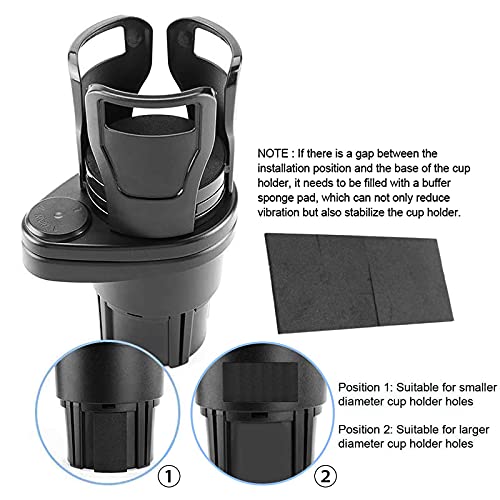 VEROP 2 in 1 All Purpose Car Cup Holder and Organizer 360 Rotable,Car Cup Holder Expander Adapter with Adjustable Base,Vehicle-Mounted Water Cup Drink Holder Auto-Mug Car Storage Organizer (1)