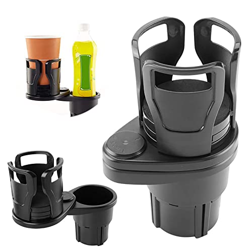VEROP 2 in 1 All Purpose Car Cup Holder and Organizer 360 Rotable,Car Cup Holder Expander Adapter with Adjustable Base,Vehicle-Mounted Water Cup Drink Holder Auto-Mug Car Storage Organizer (1)