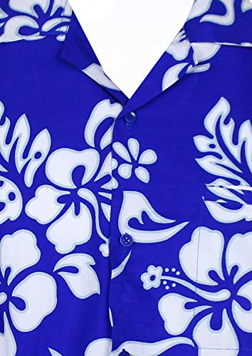 V.H.O. Funky Camisa Hawaiana, Hibiscus, indigoblue, 6XL