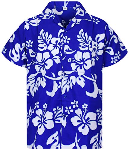 V.H.O. Funky Camisa Hawaiana, Hibiscus, indigoblue, 6XL