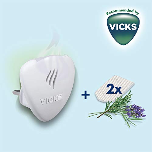 Vicks VH1700JUV - Vaporizador eléctrico sin agua de vapores calmantes de romero y lavanda