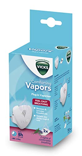 Vicks VH1700JUV - Vaporizador eléctrico sin agua de vapores calmantes de romero y lavanda
