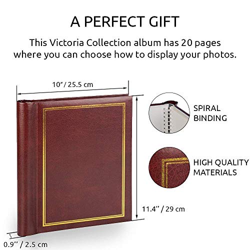 Victoria Collection Álbum de fotos autoadhesivo, personaliza tu Fotoalbum con imágenes de diferentes tamaños, fácil de rellenar y larga duración, gran álbum de fotos (marrón, 20 páginas)