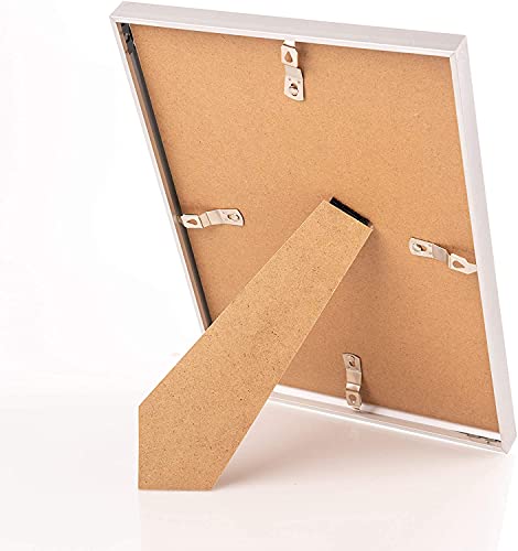 Victoria Collection Marco de Fotos - Moderno Marco de Aluminio para Fotos y Diplomas Tamaño A4 - Ideal para Hogar y Escritorio de Oficina - Vidrio Real - Para Cumpleaños y Navidad