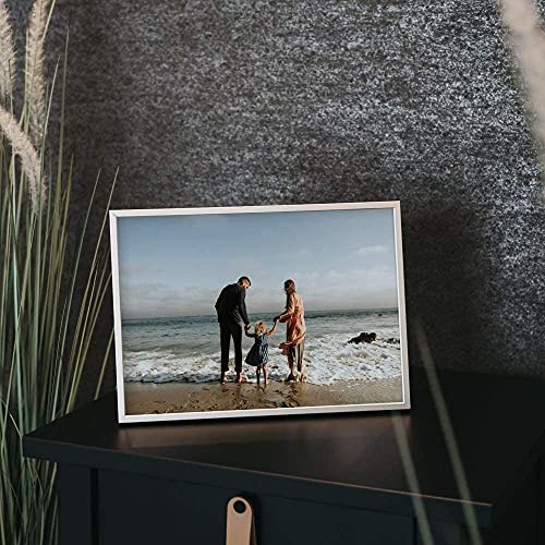 Victoria Collection Marco de Fotos - Moderno Marco de Aluminio para Fotos y Diplomas Tamaño A4 - Ideal para Hogar y Escritorio de Oficina - Vidrio Real - Para Cumpleaños y Navidad