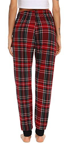 Vlazom Pantalon de Pyjama Femme Coton Ditente Bas de Pyjama Pantalon Jogging Femmes,XXL,Y-Vino tinto