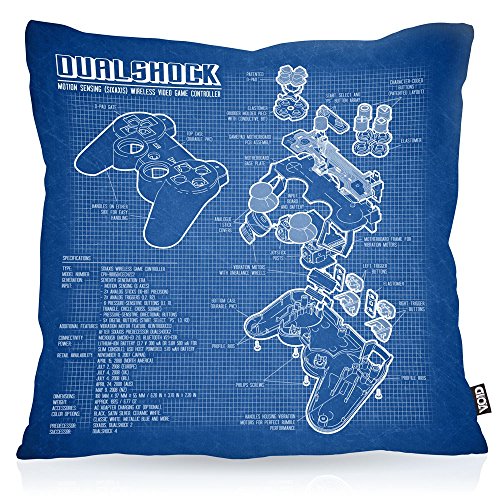 VOID Dualshock Controlador Cojín con Dibujo Funda de cojín Funda para Outdoor Indoor PS Videojuego videoconsola, Kissen Größe:40 x 40 cm