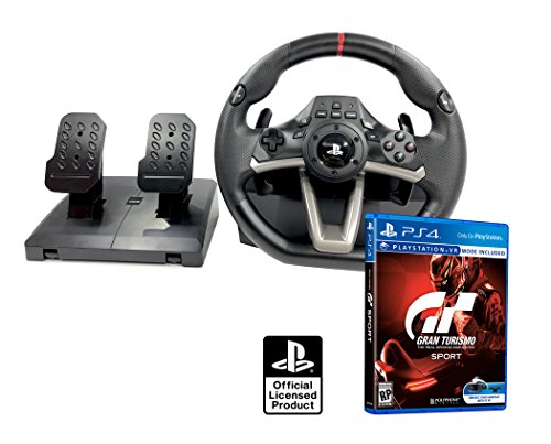 Volante y pedales PS4 Licencia Original Playstation 4 RWA Apex + Gran turismo "GT Sport"