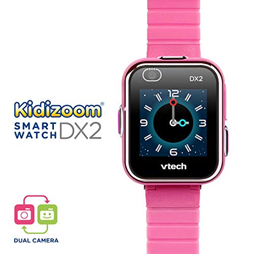 VTech - Kidizoom Smart Watch DX2, Reloj inteligente para niños, doble cámara de fotos, vídeos, juegos, color Rosa, Versión ESP (80-193857)