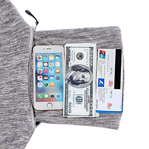 W Weiluogao Scarf with Hidden Pocket, Scarf with Hidden Pocket Plaid, Loop Solid Color Scarf with Hidden Zipper, Scarf with Pockets for Women (E)