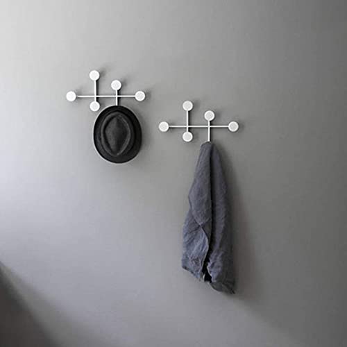 Wall Mounted Metal Wall Hanger Organizer Decorative Vintage Hanging Storage Rack for Coat Hat Towel Necklace and Key (Color : White) (Black)