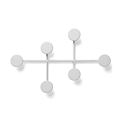 Wall Mounted Metal Wall Hanger Organizer Decorative Vintage Hanging Storage Rack for Coat Hat Towel Necklace and Key (Color : White) (Black)