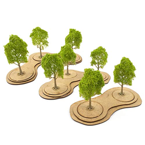 War World Gaming Bases de Madera MDF para Árboles Mezcla - Pack de 3 - DM Peana Tablero Wargame Juego Guerra Diorama Escenario Paisaje Miniatura Modelismo Maqueta Terreno Envío Seguimiento