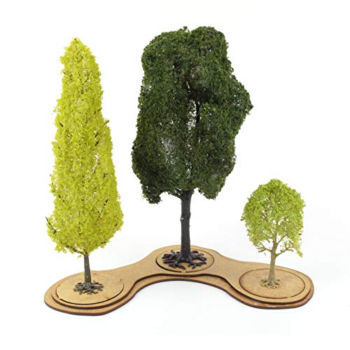 War World Gaming Bases de Madera MDF para Árboles Mezcla - Pack de 3 - DM Peana Tablero Wargame Juego Guerra Diorama Escenario Paisaje Miniatura Modelismo Maqueta Terreno Envío Seguimiento
