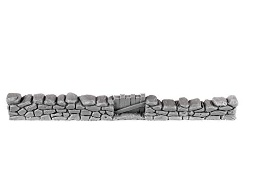 War World Gaming - Muro de Piedra Seca con Puerta Sin Pintar x 1 - Wargaming, Escenografía Miniatura, Decorado Miniatura, Paisajismo, Modelismo Wargames, Maquetas