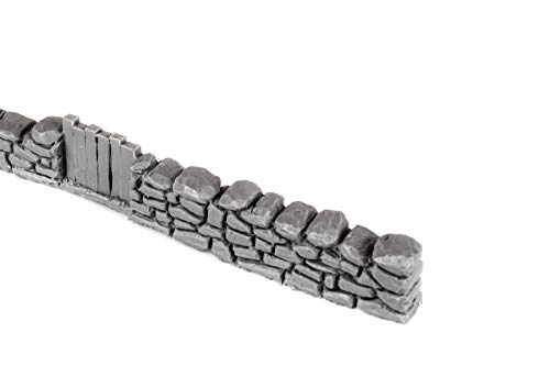 War World Gaming - Muro de Piedra Seca con Puerta Sin Pintar x 1 - Wargaming, Escenografía Miniatura, Decorado Miniatura, Paisajismo, Modelismo Wargames, Maquetas