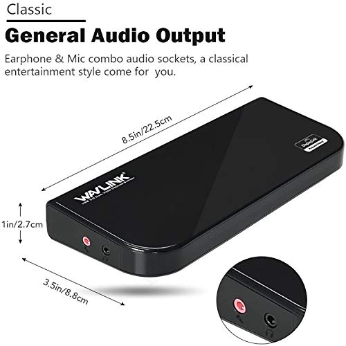 WAVLINK Estación de acoplamiento universal para portátil USB 3.0 con doble pantalla HDMI y DVI/VGA con Gigabit Ethernet, 6 puertos USB, audio para portátil, más eficiente oficina en casa