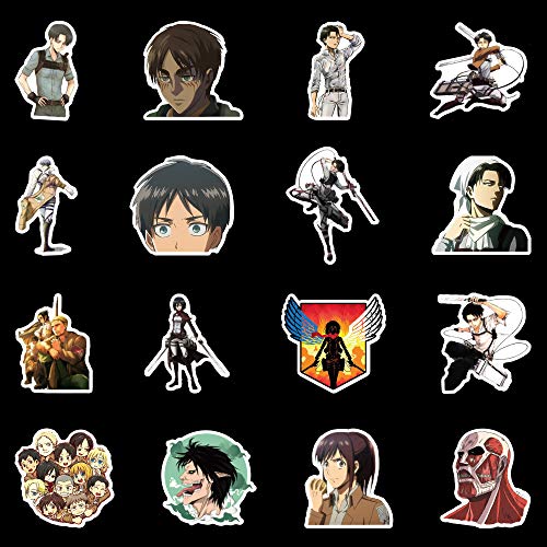 WayOuter Pegatinas Attack on Titan 100 Piezas, Pegatinas de Anime para niños, monopatín para Ordenador portátil, Pegatina Impermeable para Coche