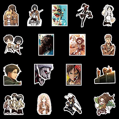 WayOuter Pegatinas Attack on Titan 100 Piezas, Pegatinas de Anime para niños, monopatín para Ordenador portátil, Pegatina Impermeable para Coche