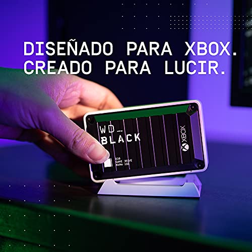 WD_BLACK D30 de 500 GB Game Drive SSD para Xbox: SSD con gran velocidad y almacenamiento, compatible con la serie X|S de Xbox