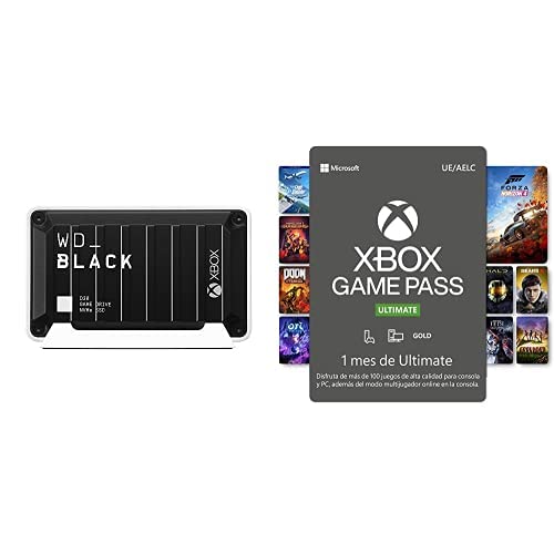 WD_BLACK D30 de 500 GB Game Drive SSD + Suscripción Xbox Game Pass Ultimate - 1 Mes | Xbox/Win 10 PC - Código de Descarga