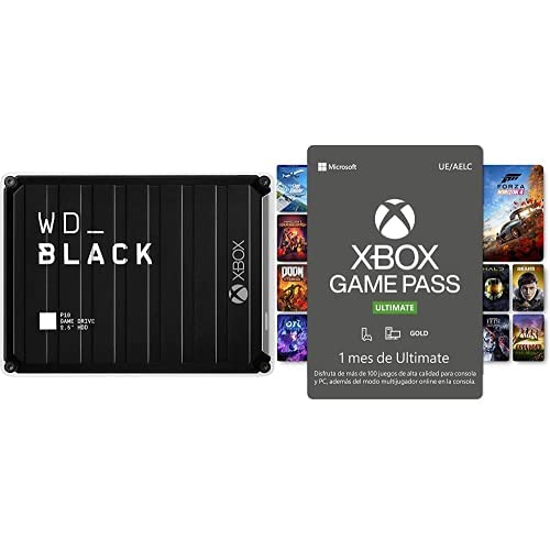WD_BLACK P10 Game Drive para Xbox de 4 TB + Suscripción Xbox Game Pass Ultimate - 1 Mes | Xbox/Win 10 PC - Código de Descarga