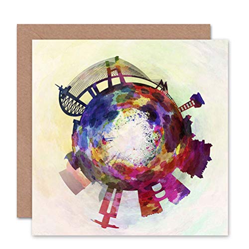 Wee Blue Coo Card Greeting Little World City Skyline Lisbon Portugal Gift