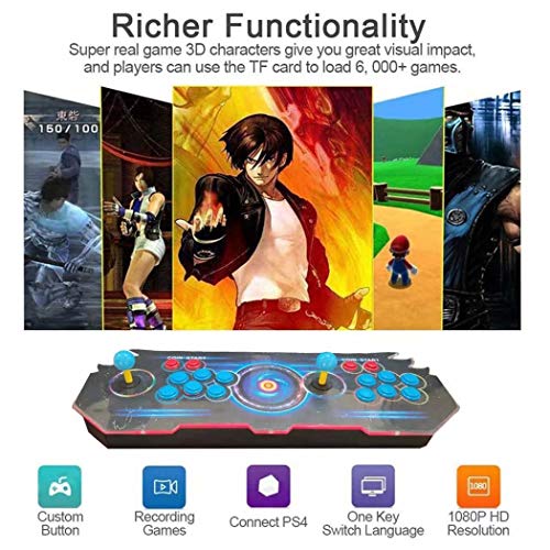 WEIFAN Consola De Juegos 3D Arcade Juegos Retro Consola De Videojuegos Key Arcade 2 Jugadores Pandoras Full HD con Joystick Soporte Hdmi Vga